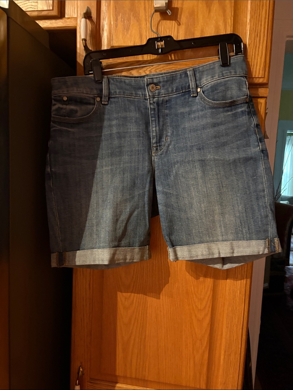 Talbots Women's Rolled-Cuff Denim Shorts - Blue Wash